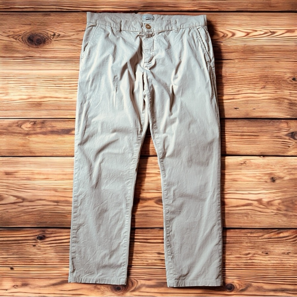 Lafaurie Men’s 35/28.5 Cotton Stretch Straight Leg Pants in Beige